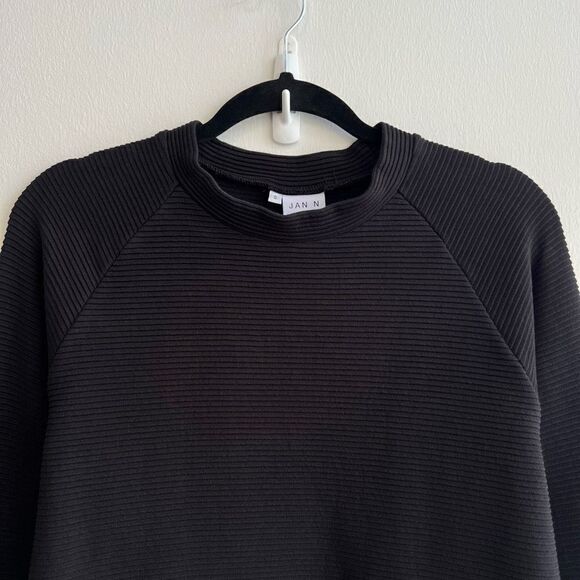 Jan N June Women’s Small Rib Black Pullover O-Sweater Toulon Long Sleeve - Picture 3 of 12